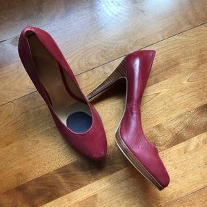 Nine West Women’s Leather Red Heels